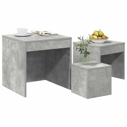 Nesting Tables 3 pcs Concrete Grey Engineered Wood