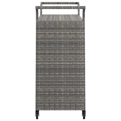 Bar Cart with Drawer Grey 100x45x97 cm Poly Rattan