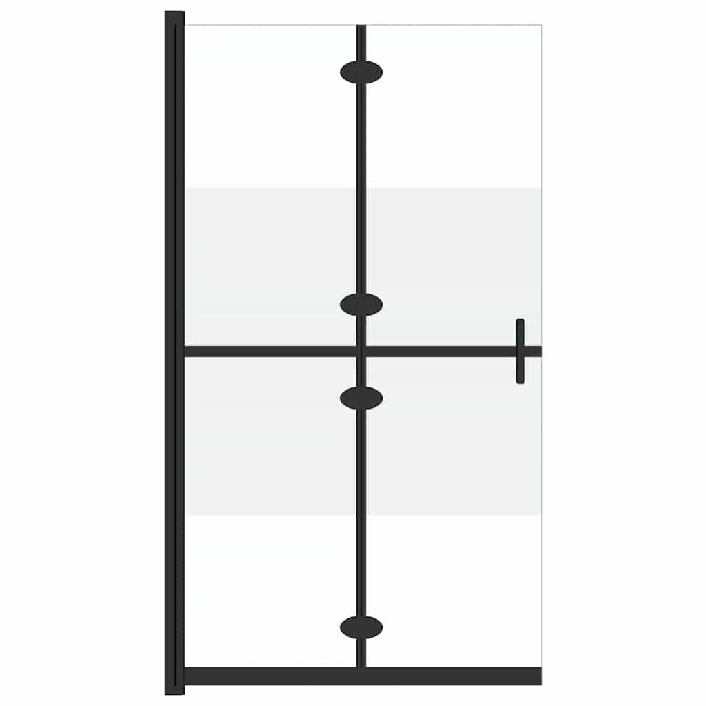 Foldable Walk-in Shower Wall Half Frosted ESG Glass 100x190 cm