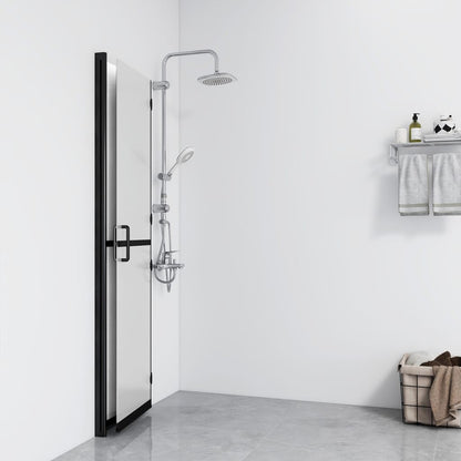 Foldable Walk-in Shower Wall Frosted ESG Glass 110x190 cm