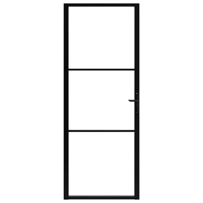 Interior Door ESG Glass and Aluminium 76x201.5 cm Black