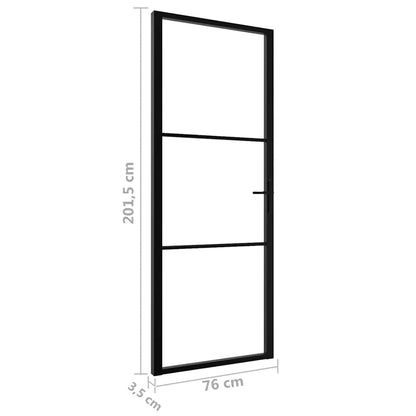 Interior Door ESG Glass and Aluminium 76x201,5 cm Black