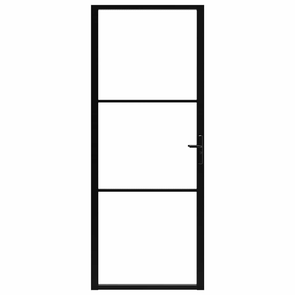 Interior Door ESG Glass and Aluminium 83x201,5 cm Black