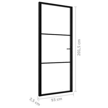 Interior Door ESG Glass and Aluminium 93x201,5 cm Black