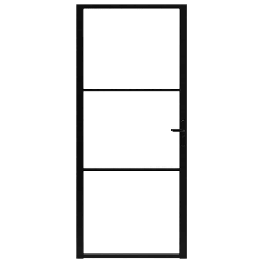 Interior Door ESG Glass and Aluminium 102.5x201.5 cm Black