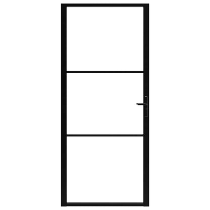 Interior Door ESG Glass and Aluminium 102.5x201.5 cm Black