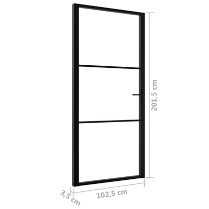 Interior Door ESG Glass and Aluminium 102,5x201,5 cm Black