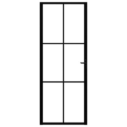 Interior Door ESG Glass and Aluminium 76x201.5 cm Black