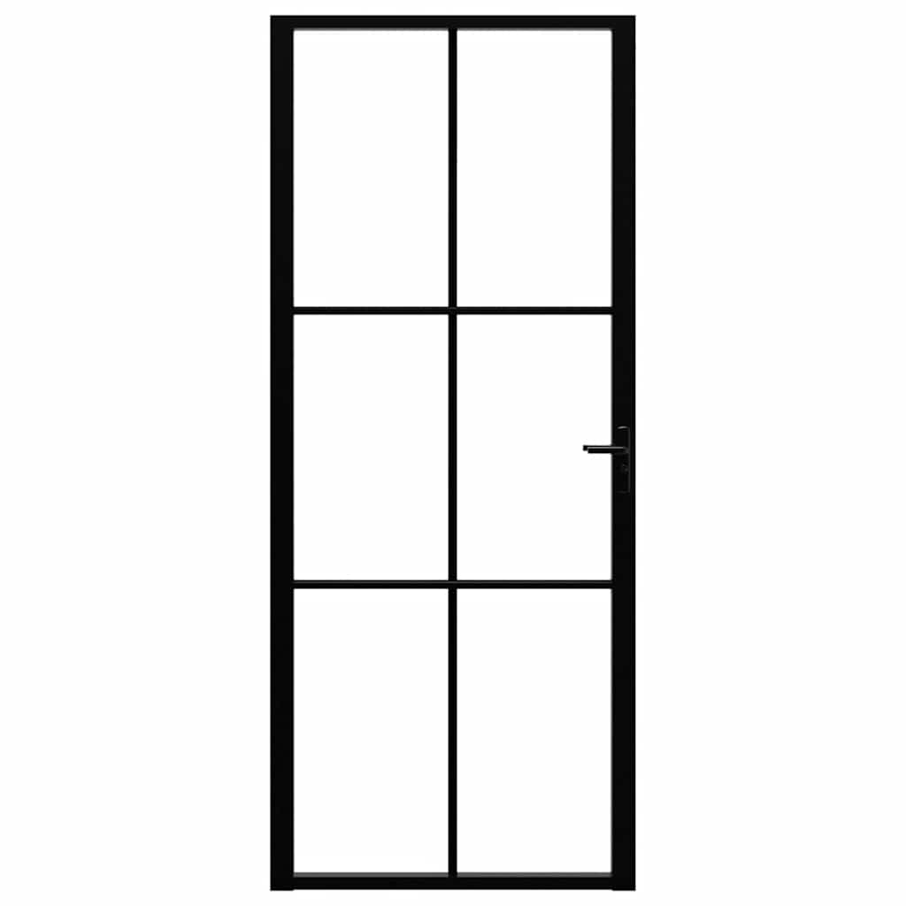 Interior Door ESG Glass and Aluminium 83x201,5 cm Black