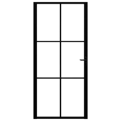 Interior Door ESG Glass and Aluminium 93x201.5 cm Black