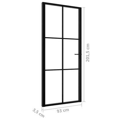 Interior Door ESG Glass and Aluminium 93x201,5 cm Black
