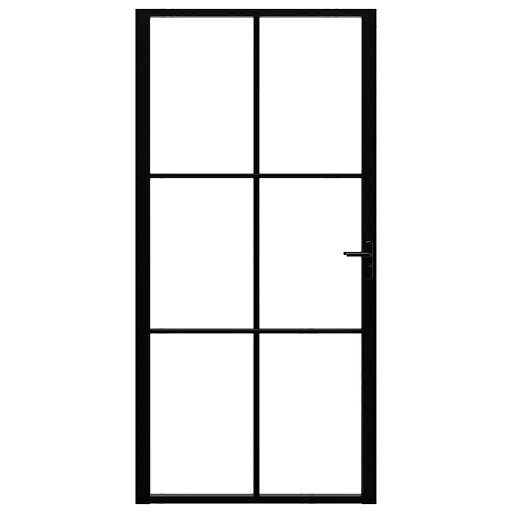 Interior Door ESG Glass and Aluminium 102,5x201,5 cm Black