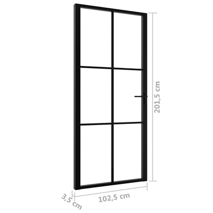 Interior Door ESG Glass and Aluminium 102,5x201,5 cm Black