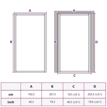 Interior Door ESG Glass and Aluminium 102.5x201.5 cm Black