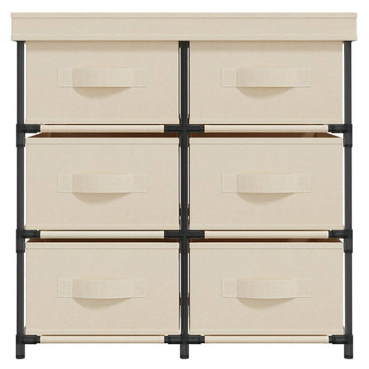 Storage Cabinet with 6 Drawers 55x29x55 cm Cream Steel