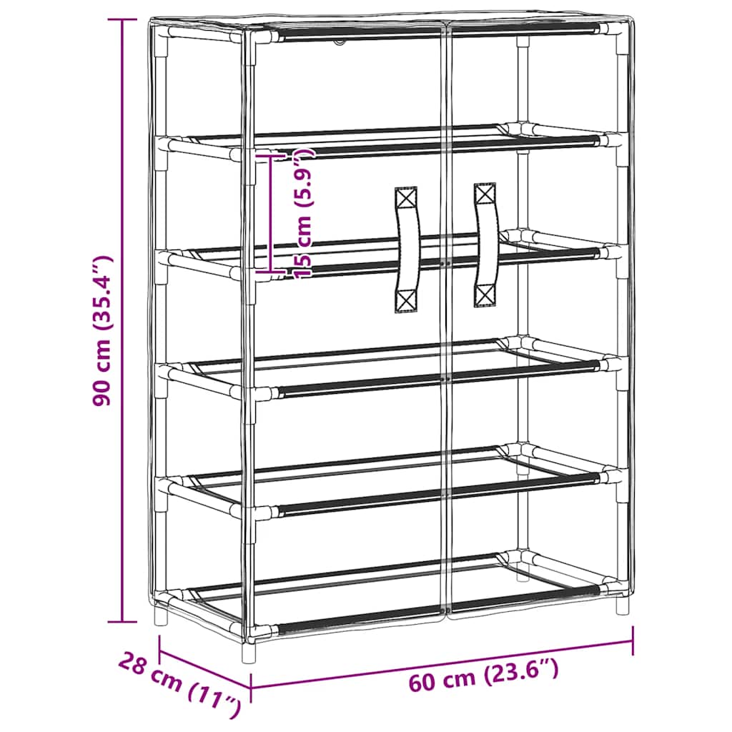 Shoe Cabinet Grey 60x28x90 cm Fabric