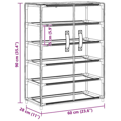 Shoe Cabinet Grey 60x28x90 cm Fabric