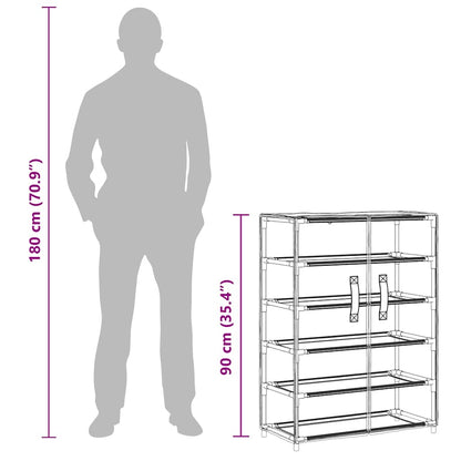 Shoe Cabinet Grey 60x28x90 cm Fabric