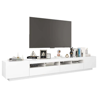 TV Cabinet with LED Lights White 260x35x40 cm