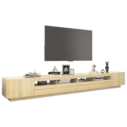 TV Cabinet with LED Lights Sonoma Oak 300x35x40 cm
