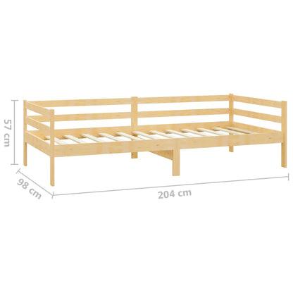 Day Bed | Natural Pine | Solid Pinewood | Single