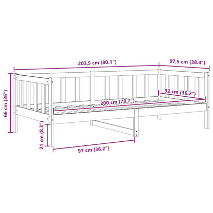 Day Bed | Grey | Solid pinewood | 90x200 cm