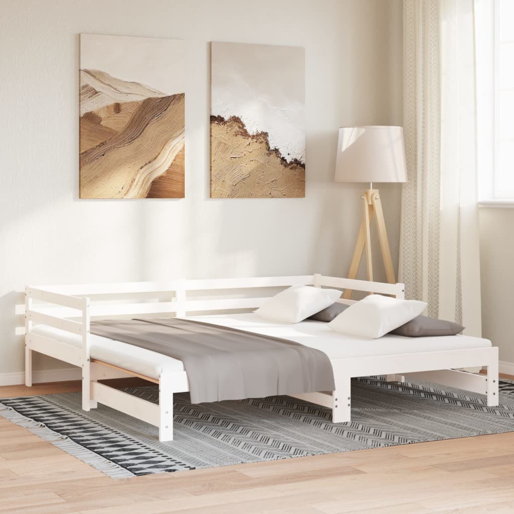 Day Bed | White | Solid pinewood | Single bed size | Convertible