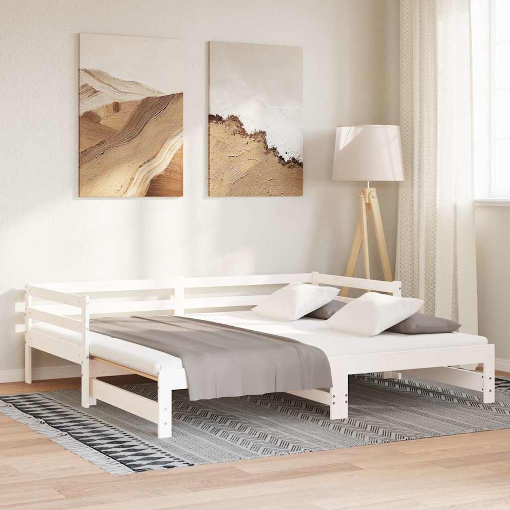 Pull-out Day Bed without Mattress White 90x200cm