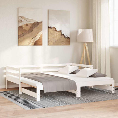 Pull-out Day Bed without Mattress White 90x200cm
