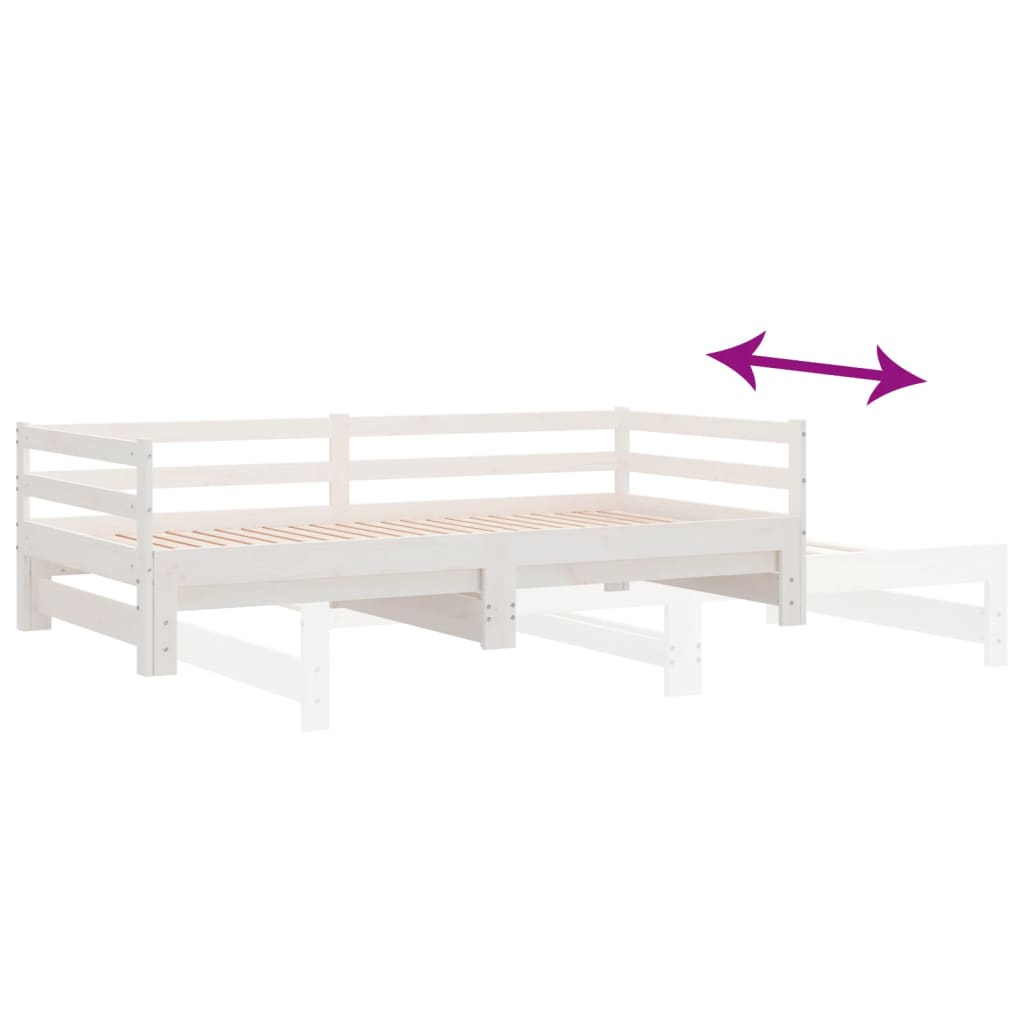 Day Bed | White | Solid pinewood | Single bed size | Convertible