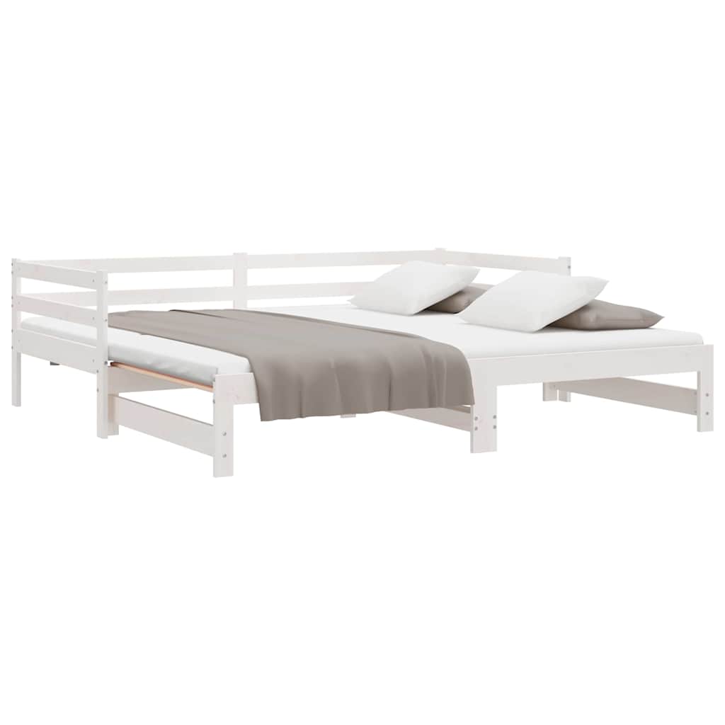 Pull-out Day Bed without Mattress White 90x200cm