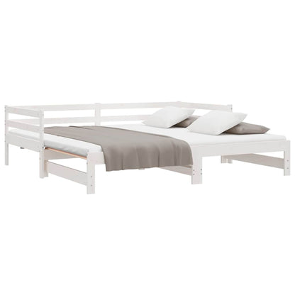 Pull-out Day Bed without Mattress White 90x200cm