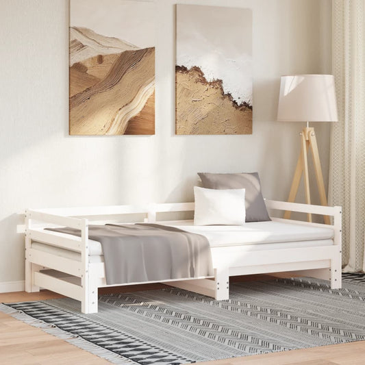 Day Bed | White | Solid pinewood | Single bed size | Convertible