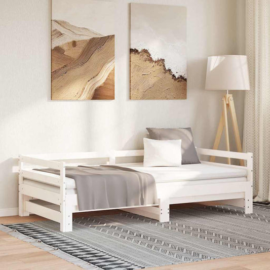 Pull-out Day Bed without Mattress White 90x200cm