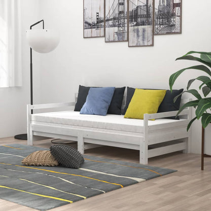 Pull-out Day Bed without Mattress White 2x(90x200)cm