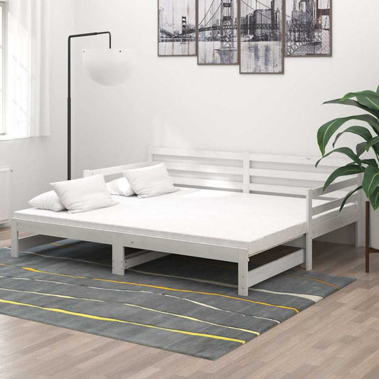 Pull-out Day Bed without Mattress White 2x(90x200)cm