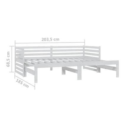 Day Bed | White | Solid pine wood | 2x