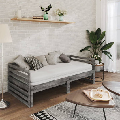 Day Bed | Grey | Solid Pinewood | 2x