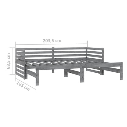 Day Bed | Grey | Solid Pinewood | 2x