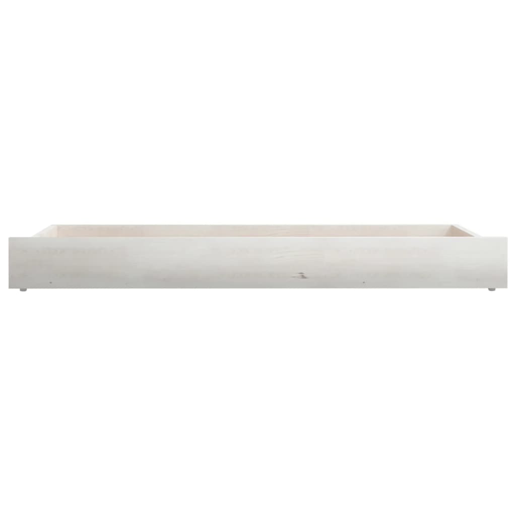 Day Bed Drawers 2 pcs White Solid Pinewood