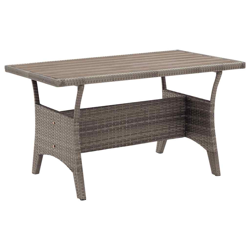 316584 vidaXL Garden Table Grey 120x70x66 cm Poly Rattan
