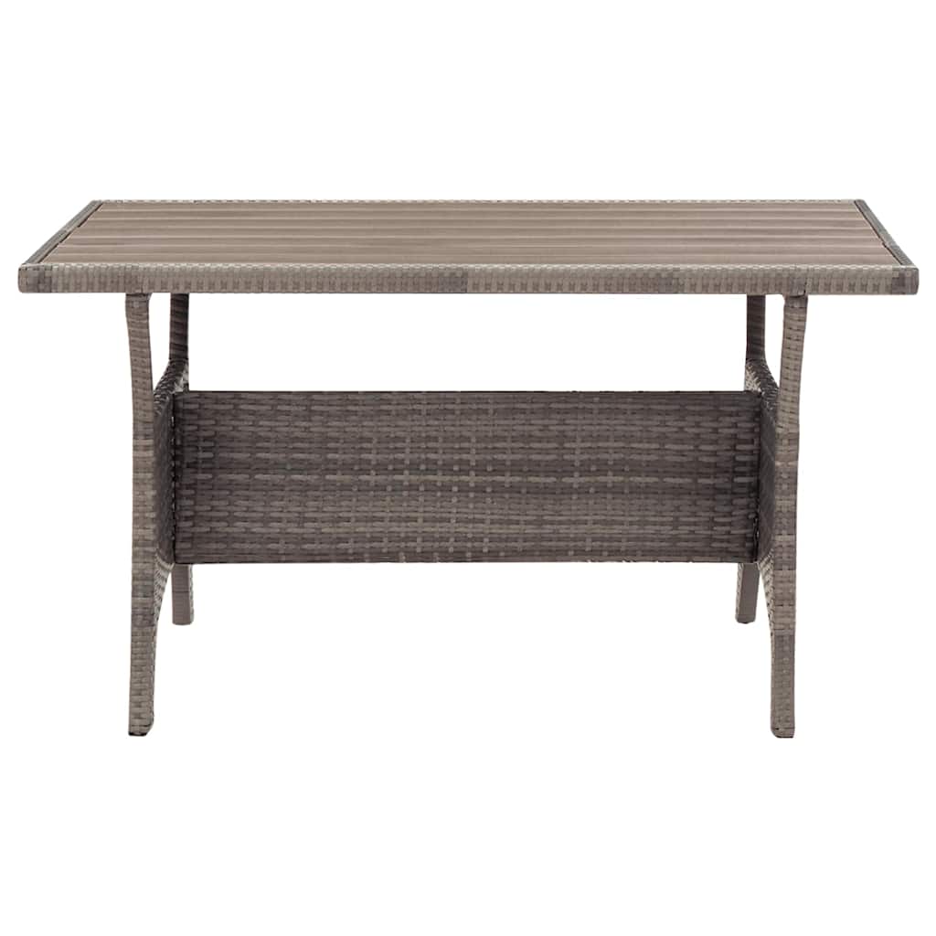 316584 vidaXL Garden Table Grey 120x70x66 cm Poly Rattan