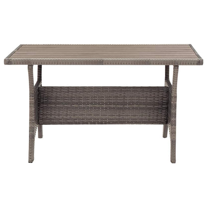 316584 vidaXL Garden Table Grey 120x70x66 cm Poly Rattan