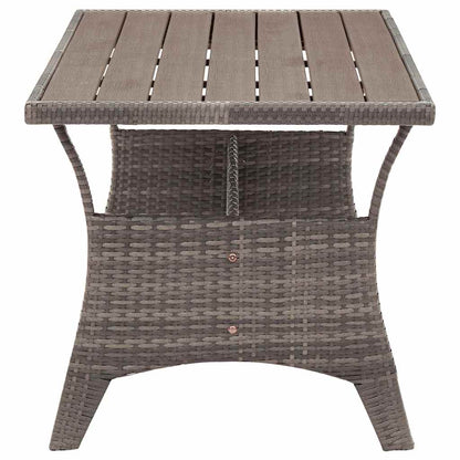 316584 vidaXL Garden Table Grey 120x70x66 cm Poly Rattan