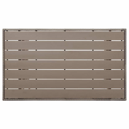 316584 vidaXL Garden Table Grey 120x70x66 cm Poly Rattan
