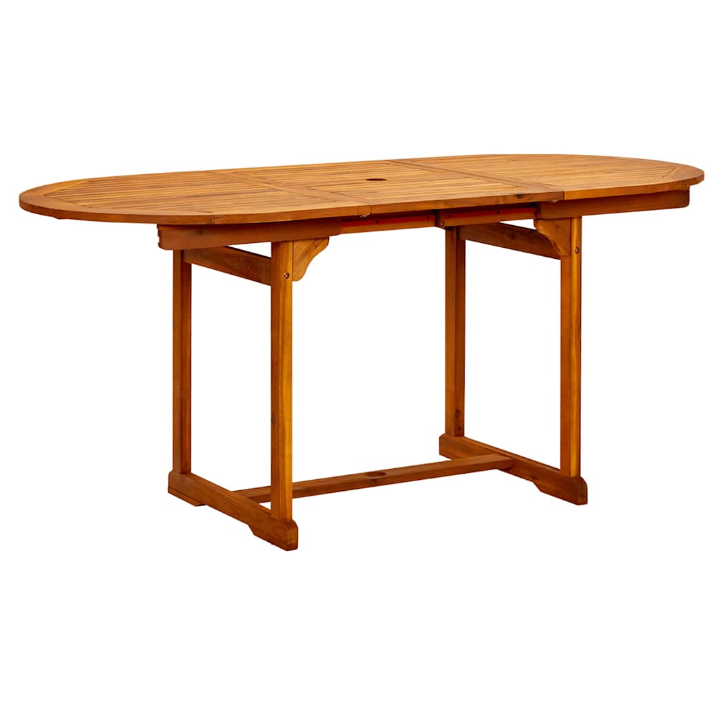 Garden Dining Table (120-170)x80x75 cm Solid Acacia Wood