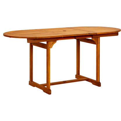 Garden Dining Table (120-170)x80x75 cm Solid Acacia Wood