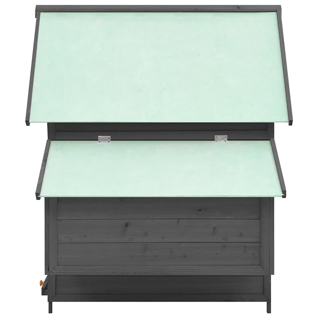 Chicken Coop Grey and White 150x96x110 cm Solid Firwood
