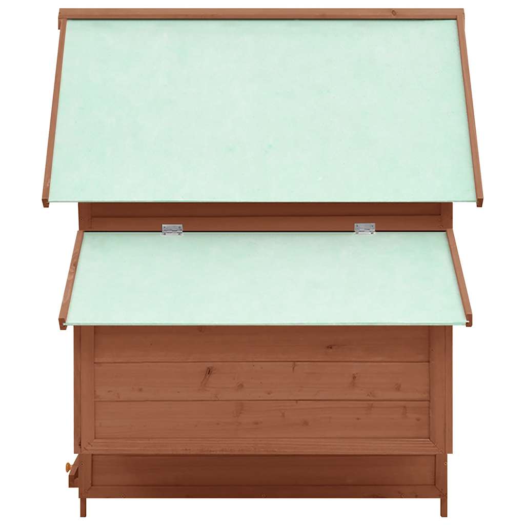 Chicken Coop Mocha and White 150x96x110 cm Solid Firwood