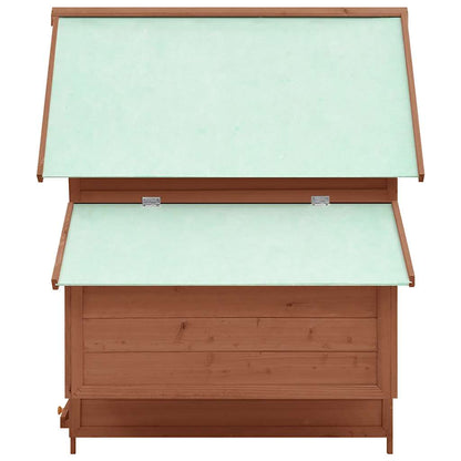 Chicken Coop Mocha and White 150x96x110 cm Solid Firwood